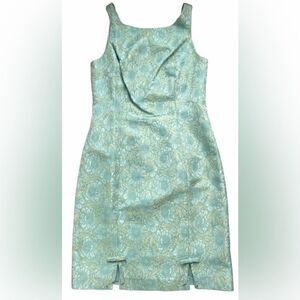 Carmen Marc Valvo Aqua Floral Dress